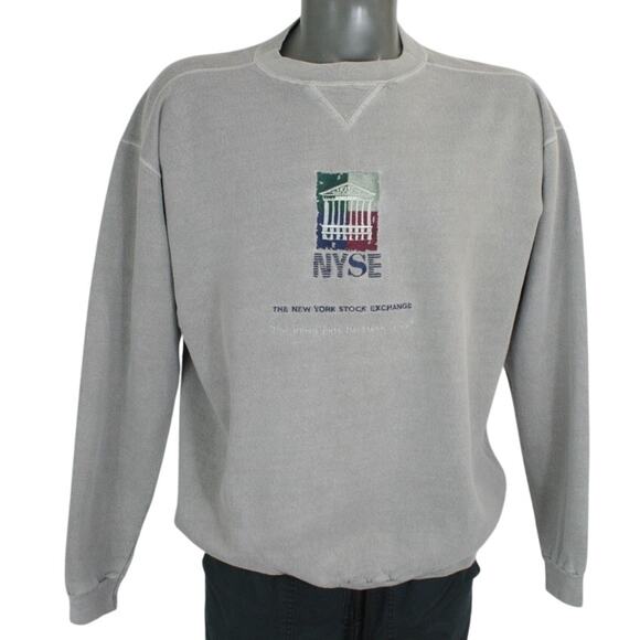 Vintage 90s New York Stock Exchange RARE Embroidered Crewneck Sweatshirt M USA - Picture 1 of 6